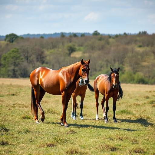 Image showcasing the New Forest with wild horses grazing in a picturesque landscape.