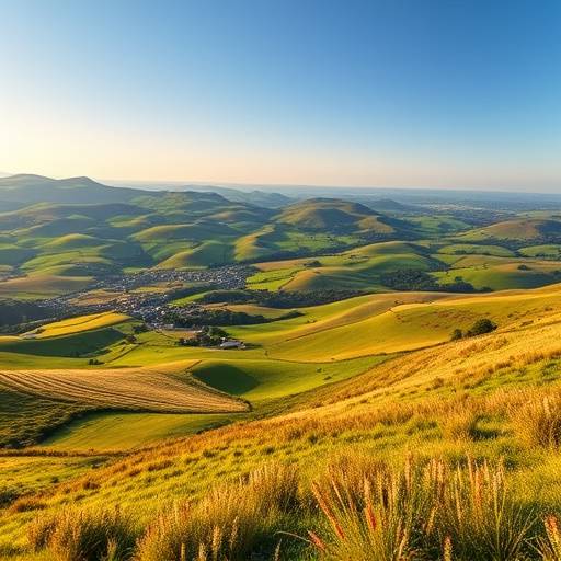 Panoramic view of the rolling hills and lush green fields of the Yorkshire Dales